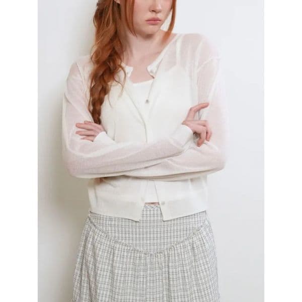 리베루 GENERALIDEA 패커블 시어 롱 슬리브 가디건 WHITE - 최저가 37,400원