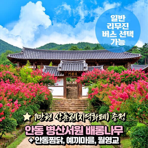 파랑새투어 안동 병산서원 배롱나무 당일여행