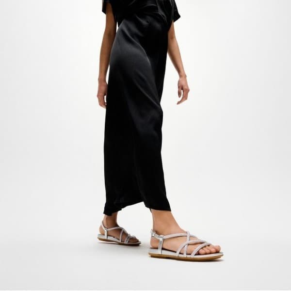 CJ온스타일 FITFLOP 여성 그라시에 크리스탈 스트래피 백스트랩 샌들 실버