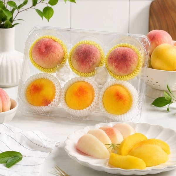 이마트몰쓱배송 황도백도 복숭아 콤보팩 1.2kg (5~6입) - 최저가 19,800원