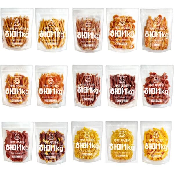 도그맘샵 대용량 애견간식 1kg 하마 강아지간식 2개 - 최저가 8,700원
