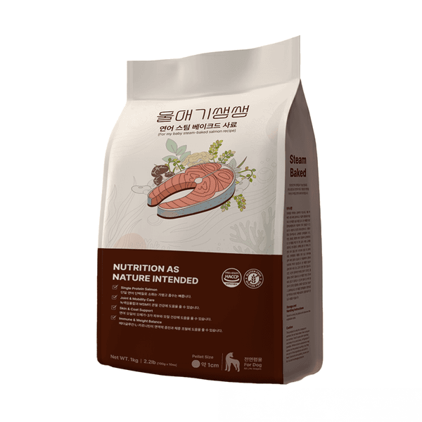 CJ온스타일LIVE 울애기쌩쌩 강아지 프리미엄 연어 스팀베이크드 수제사료 1kg - 최저가 32,700원