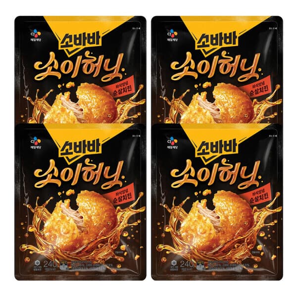 CJ제일제당스타배송 고메 소바바 소이허니 순살 240g 4개