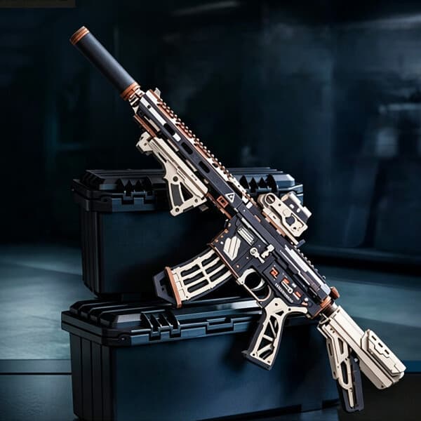 BLOOM3 ROKR 로보타임 M416 돌격소총 DIY 우드 퍼즐 조립 키트 LQB02