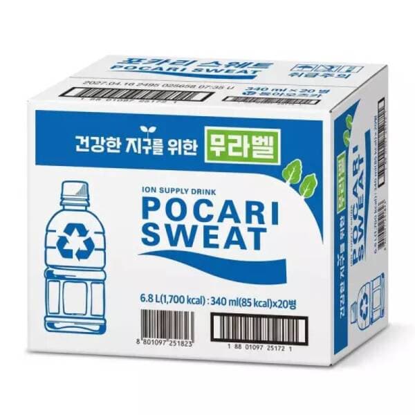 빅대디76 동아오츠카 포카리스웨트 무라벨 340ml 20병
