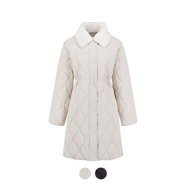 fashionplus 폴햄 여성 카라 탈부착 롱 퀼팅 점퍼 PHE4JP2172