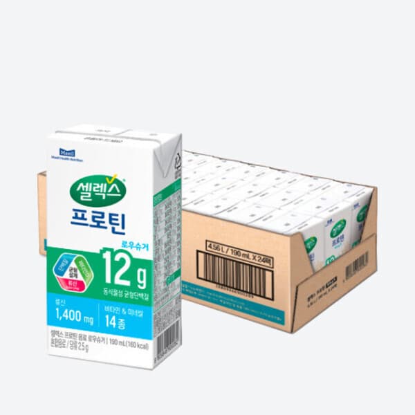 매일유업-스타배송 셀렉스 프로틴 음료 로우슈거 190ml 24개