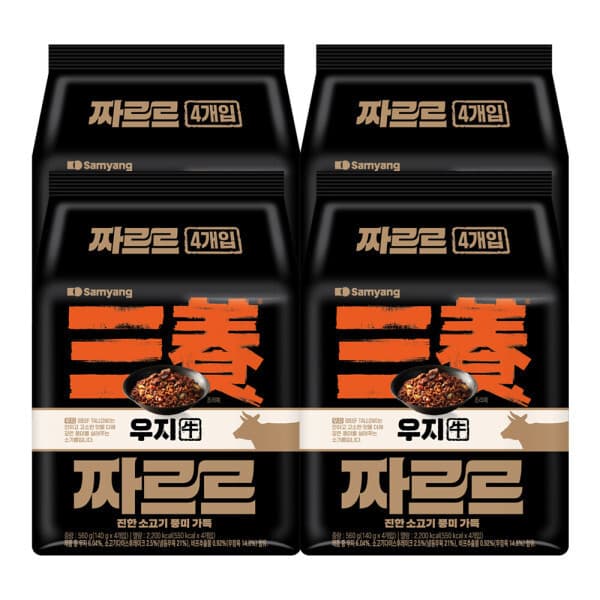 삼양식품스타배송 삼양 짜르르 우지 짜장라면 140g 4입 4개