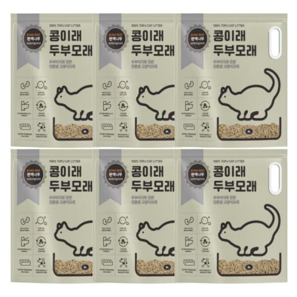 펫스코 콩이래 두부모래 응고형 고양이 편백나무향 8L 6개