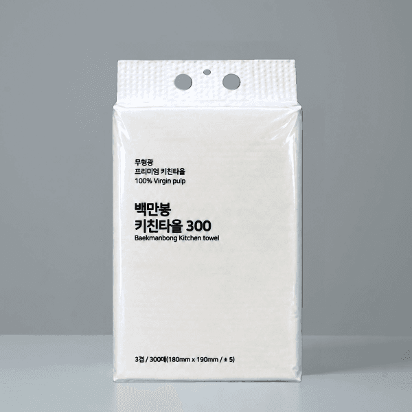키다리아저씨몰 뽑아쓰는 키친타올 300매 3겹 100% 천연펄프 5팩