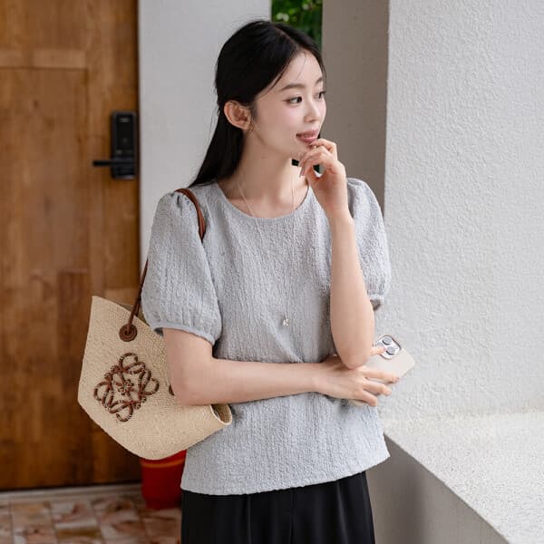 캔마트 캔마트 링클 볼륨 퍼프 블라우스 티셔츠