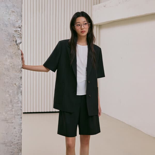LAP(랩)공식스토어 뒤트임 오버핏 반팔 재킷 AS2EJ460 - 최저가 106,000원