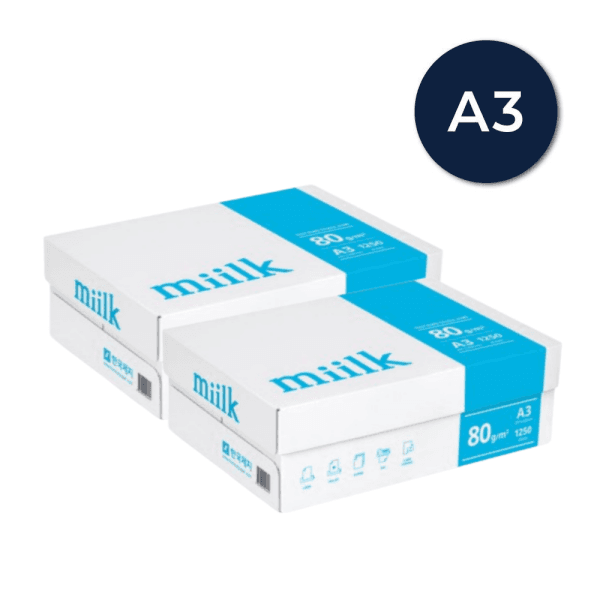 A4마켓 한국제지 밀크 A3용지 80g 1250매 2박스