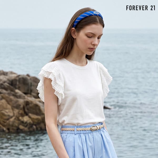 dsforever21 레이스 러플 소매 티셔츠 FTDBTS066 - 최저가 31,800원