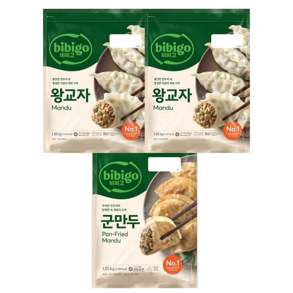 CJ제일제당스타배송 비비고 왕교자 1.05kg 2개 + 비비고 군만두 1.05kg 1개