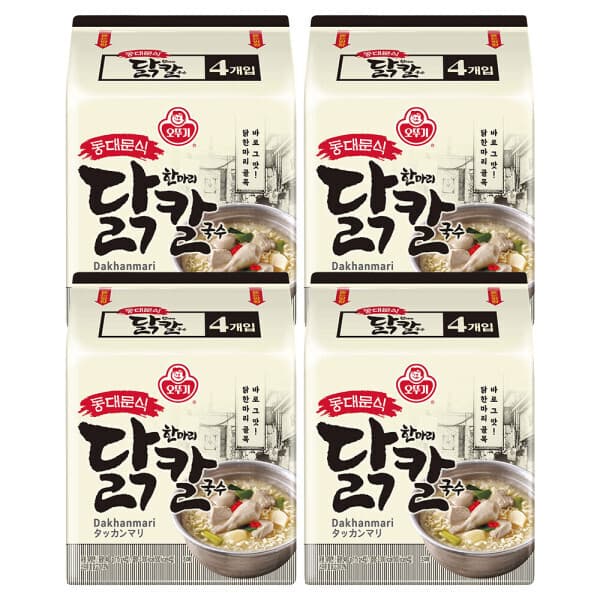 오뚜기스타배송 오뚜기 동대문식 닭한마리 칼국수 멀티팩 4개입 X 4팩 총 16개입