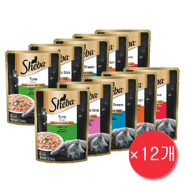 현대홈쇼핑Hmall 쉬바 고양이 파우치 습식 간식 70g x 12개 세트 - 최저가 12,250원