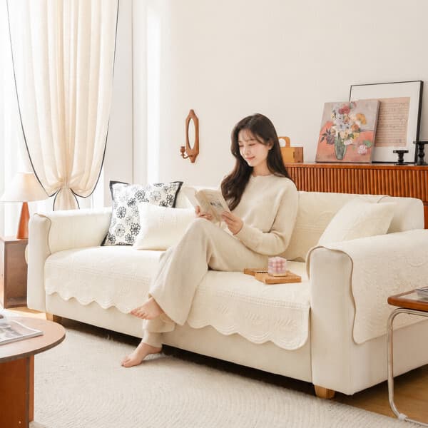 moneyistime 러빙랩 로코코 순면 쇼파패드 논슬립 소파 덮개 커버