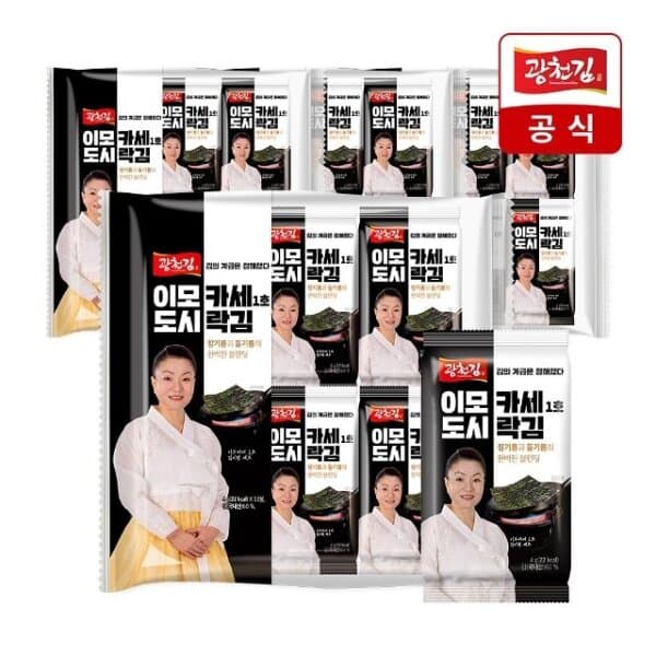 쇼핑엔티 광천김 이모카세 1호 도시락김 4g 12봉x4팩