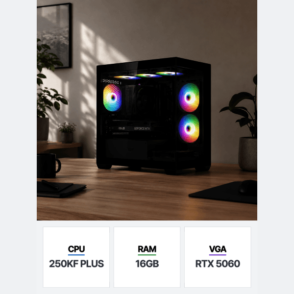 인텍앤컴퍼니 IPC G1 250KF 16GB RTX5060 조립PC