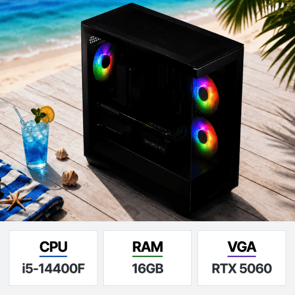 인텍앤컴퍼니 IPC 메인스트림08 14400F 16GB RTX5060 조립PC