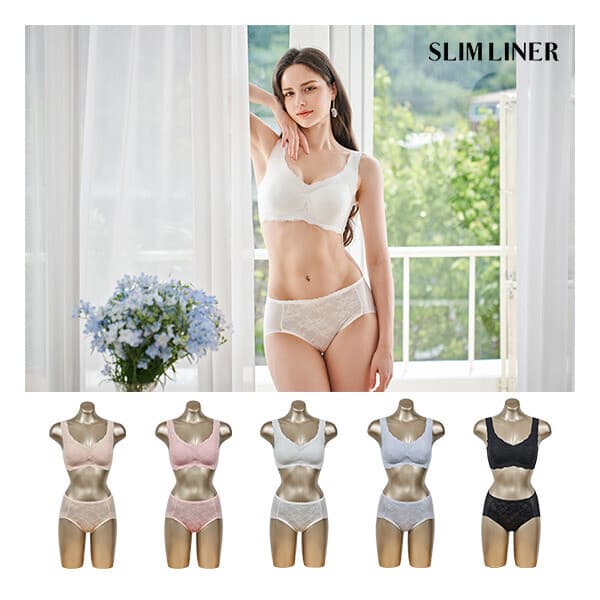 롯데 홈쇼핑 신영와코루 메모리업 슬림라이너 한줌 레이스 프리컷 브라팬티 5세트 - 최저가 39,200원