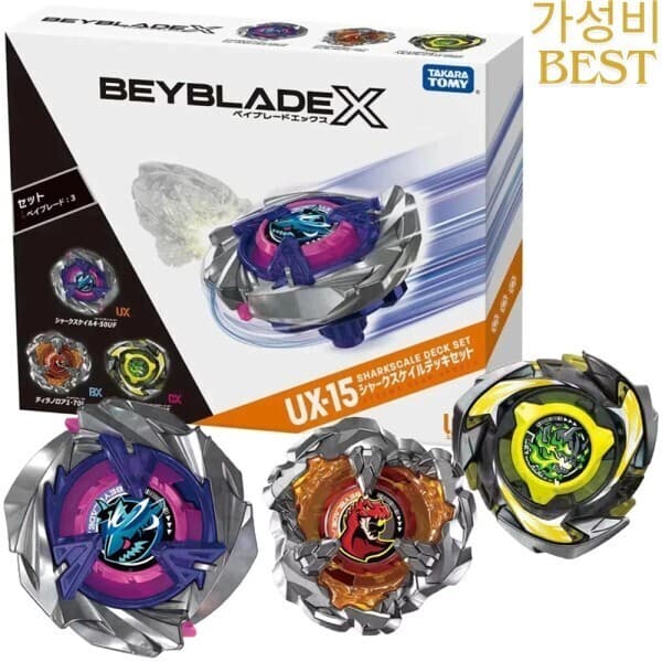 볼빨간쇼핑몰 오리지널 타카라 토미 베이 X UX-15 배틀 샤크 스케일 덱 블레이드 수집용 게임 카드 - 최저가 84,300원