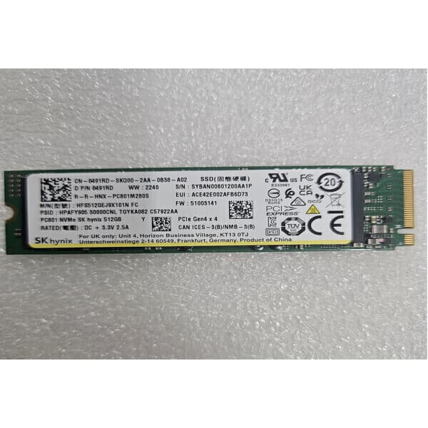 ALL메모리 SK 하이닉스 PC801 NVMe 512GB Gen4x4