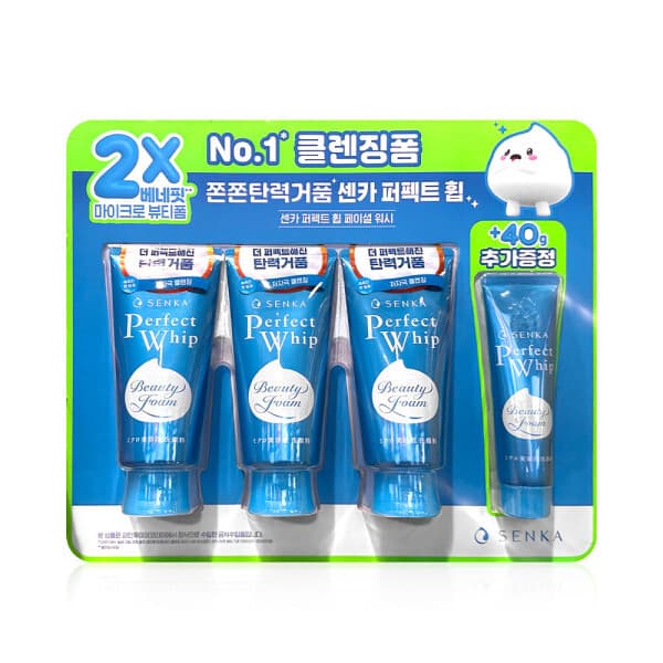 피부가다했다 센카 퍼펙트 휩 페이셜 워시 클렌징폼 120g x 3개 + 40g 1개