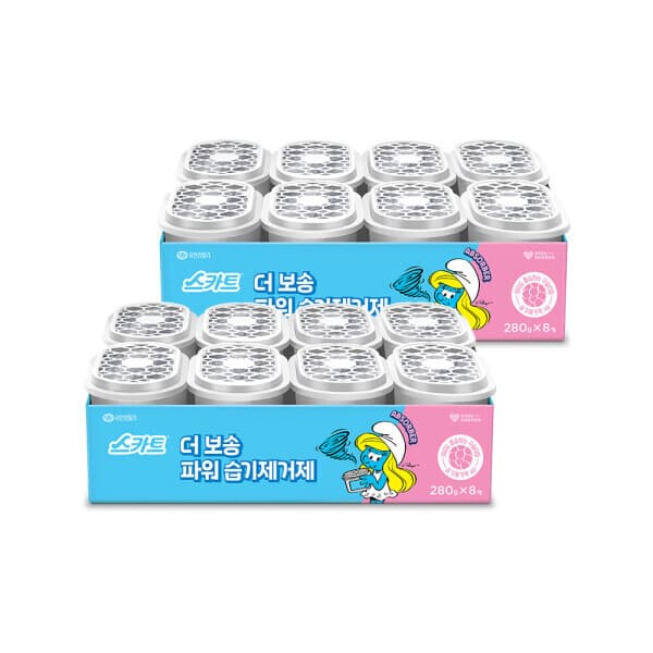 유한킴벌리직영스토어 스카트 더 보송 파워 습기제거제 스머프에디션 8입 X 2EA - 최저가 24,200원