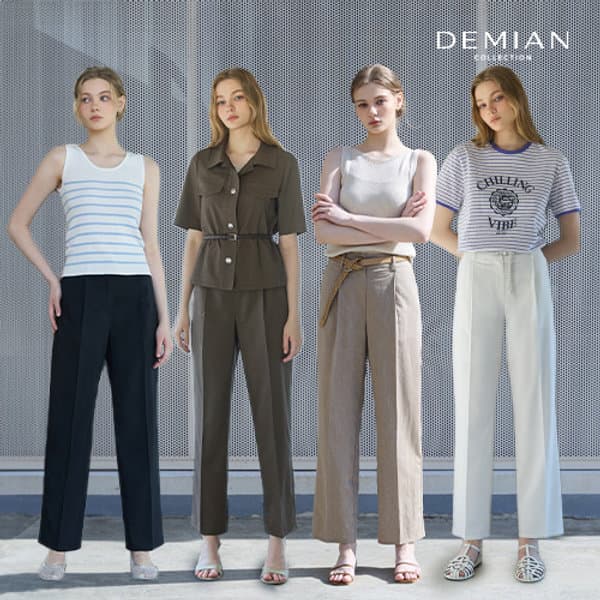 홈앤쇼핑방송 데미안(DEMIAN) 26SS 아카이브 린넨 블렌딩 스트레치 원턱 썸머 팬츠