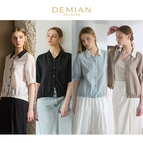 홈앤쇼핑방송 데미안(DEMIAN) 26SS Authentic Flax 린넨 블렌딩 썸머 셔츠 블라우스 3종 - 최저가 55,000원