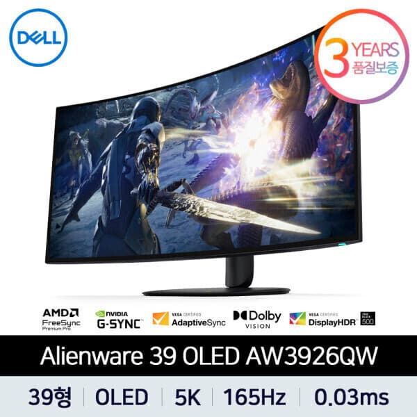 다올티에스 에일리언웨어 5K Tandem OLED AW3926QW 델 39 게이밍 모니터 듀얼모드 165Hz 330Hz - 최저가 2,054,440원