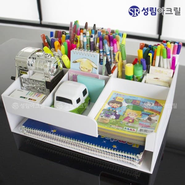 서랍속위클리 성림아크릴 색종이 스케치북 미술용품 연필 꽂이 대용량