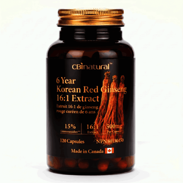 허브캐나다 6년근 홍삼 16배 고농축 캡슐 진세노사이드 15% 500mg 120캡슐