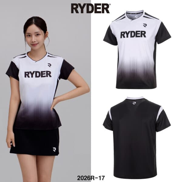 브랜드멀티_ 라이더 티셔츠 배드민턴 반팔 화이트 블랙 2026R-17