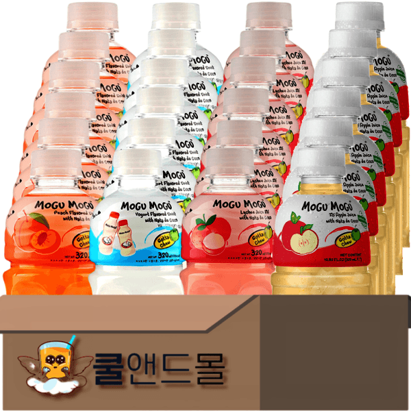 쿨앤드몰 모구모구 4종혼합 복숭아+요거트+리치+사과 320ml x 24개