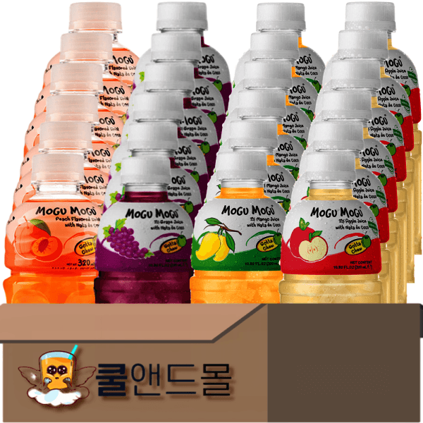 쿨앤드몰 모구모구 4종혼합 복숭아6개+포도6개+망고6개+사과6개 320ml x 24개