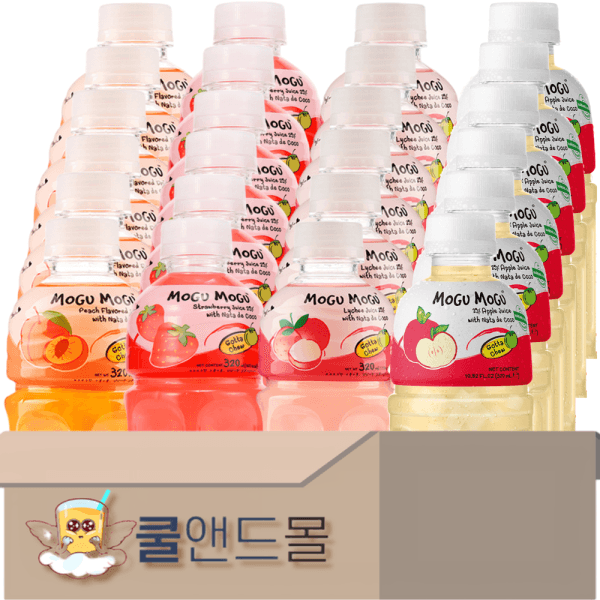 쿨앤드몰 모구모구 4종혼합 복숭아6개+딸기6개+리치6개+사과6개 320ml x 24개