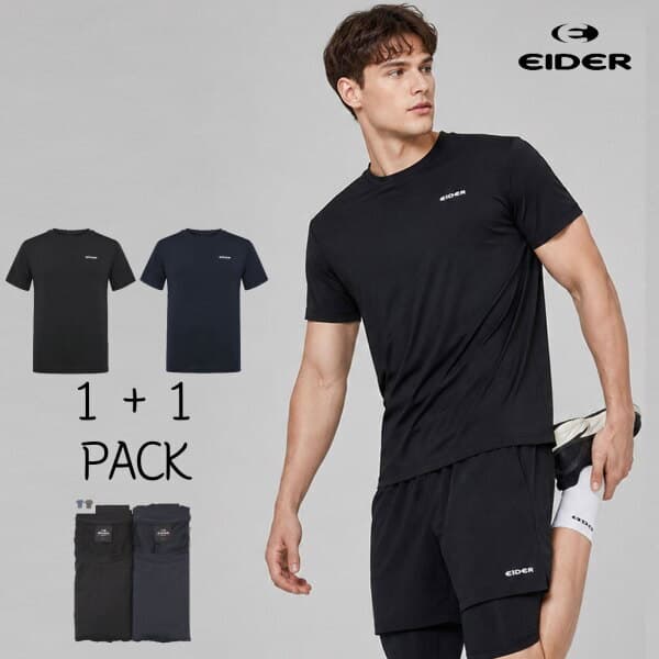 롯데 백화점 아이더 PACK 2장 티셔츠 세트 기능성 반팔 라운드티 - 최저가 24,340원