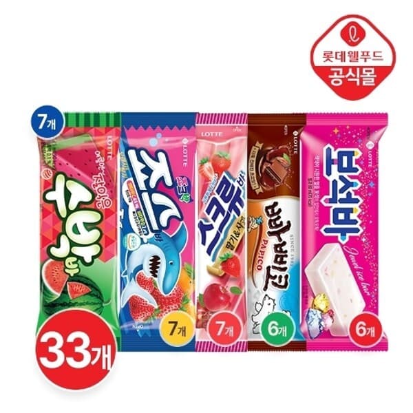 W쇼핑_온라인몰 롯데 동네마트 아이스크림 33개 세트