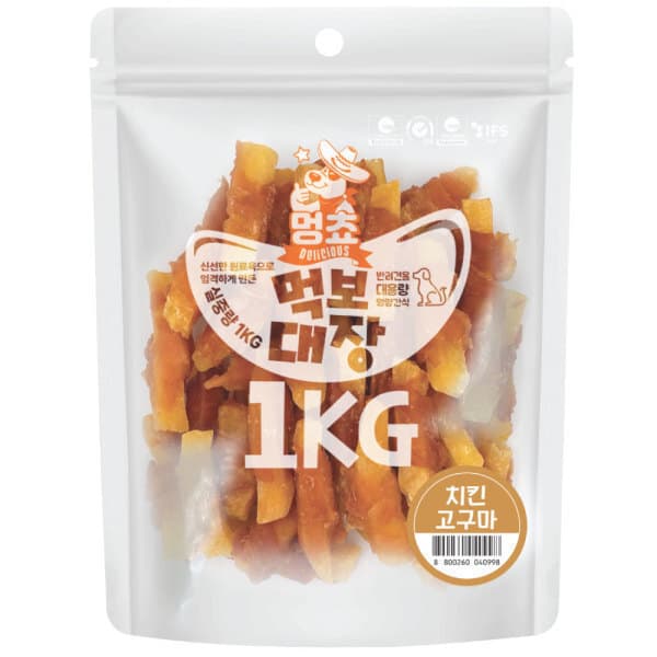 펫스토리로얄 멍쵸 먹보대장 1kg 강아지간식 사사미 소세지대장 11P