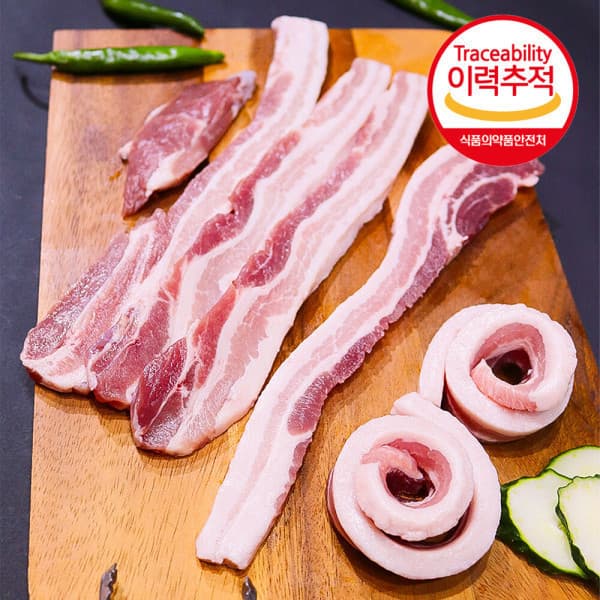 생활애리테일 듀록 흑돼지 쫀삼겹 500g x 2팩
