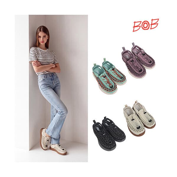 롯데 홈쇼핑 메종비오비(BOB) BOB 여성 핸드메이드 웨이브 위빙 샌들 - 최저가 67,150원