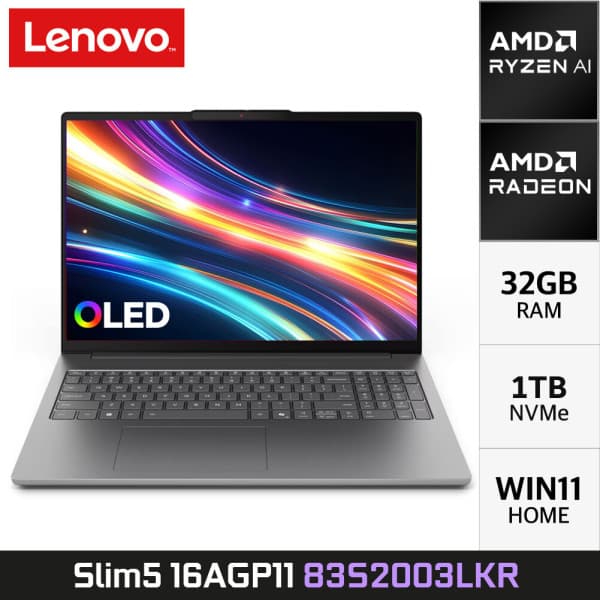 이든이엠에스 아이디어패드 Slim5 16AGP11 83S2003LKR 라이젠AI 7 OLED 노트북 32GB 1TB WIN11H
