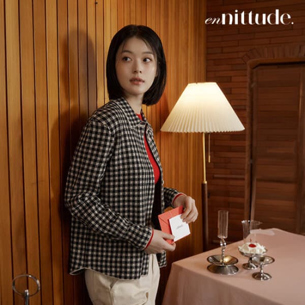 GS_SHOP_TV 엔니튜드 26FW 여성 체크 니트 셔츠 2종
