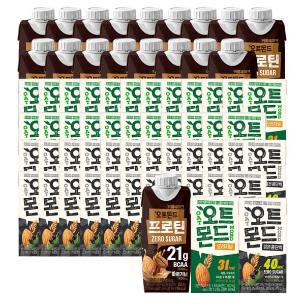 롯데칠성스타배송 오트몬드 프로틴 커피쉐이크 250ml x18입 + 오리지널 190ml x24입 + 검은콩 190ml x24입