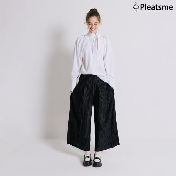 롯데  홈쇼핑 플리츠미 26FW 플리츠 와이드 핀턱 팬츠