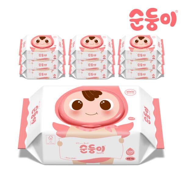 호수의나라수오미 물티슈 베이직 엠보싱 캡 100매 10팩 - 최저가 23,900원