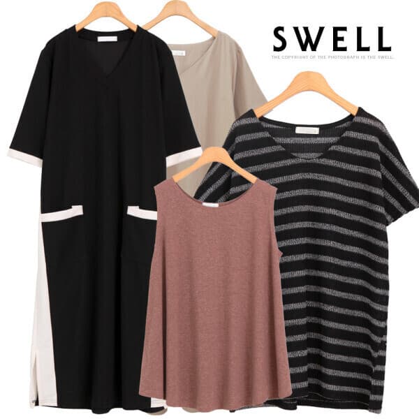 스웰swell 66~120 빅사이즈 여성 원피스 롱 티셔츠 임부복 - 최저가 19,840원